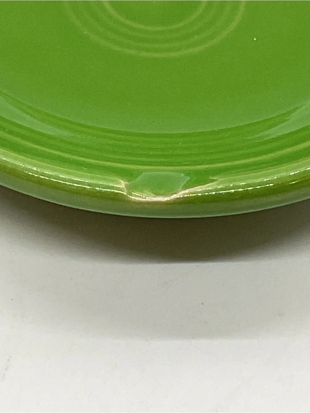 Fiesta Shamrock? Green Ceramic Spoon Rest - flaws